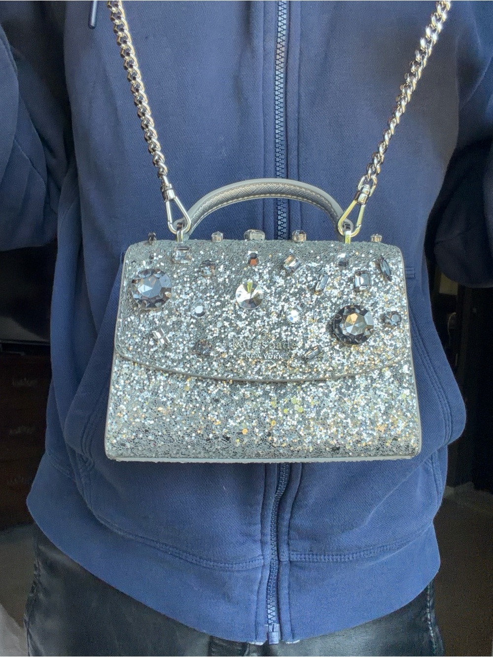 Kate Spade Darcy Tinsel Jeweled Micro Satchel Crossbody Bag